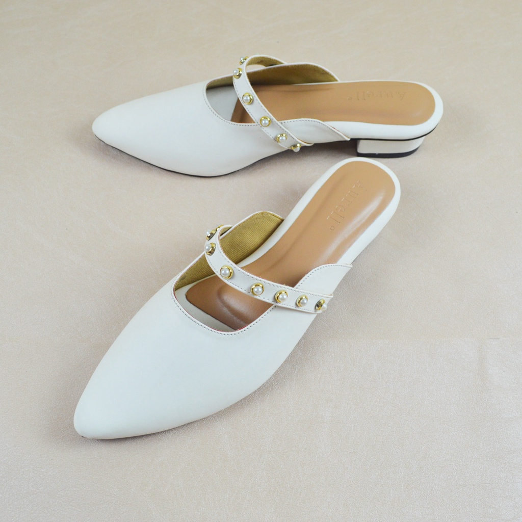 AURELL - Aileen Mules Wanita Hak 3cm Bigsize 41-46 Garansi 60 Hari