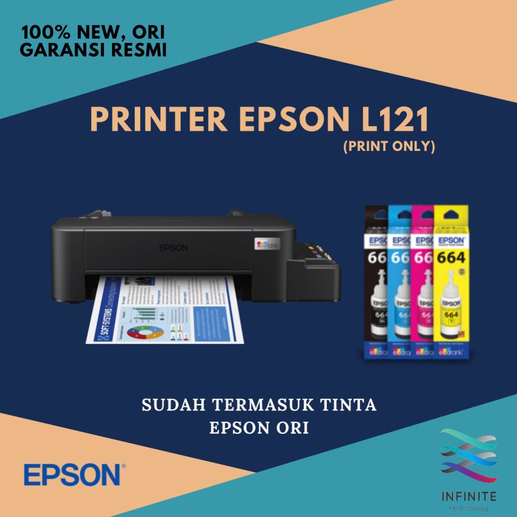 Printer Epson L121 Pengganti L120  Print Only - Tinta Ori Epson Original Ink