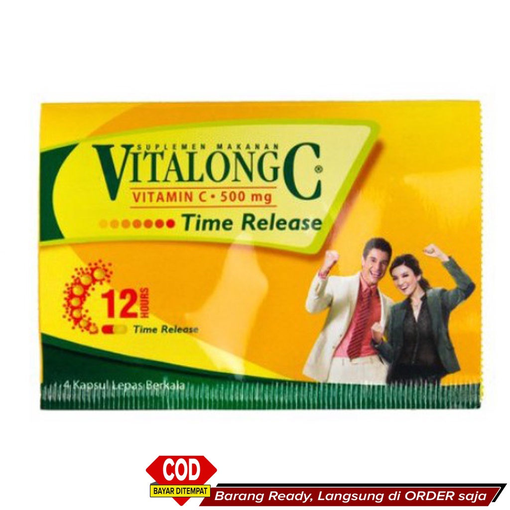 Best Seller Obat Vitamin daya Tahan Tubuh Cegah Gampang Sakit sakitan AMPUH murah ~ VITALONG C isi 4