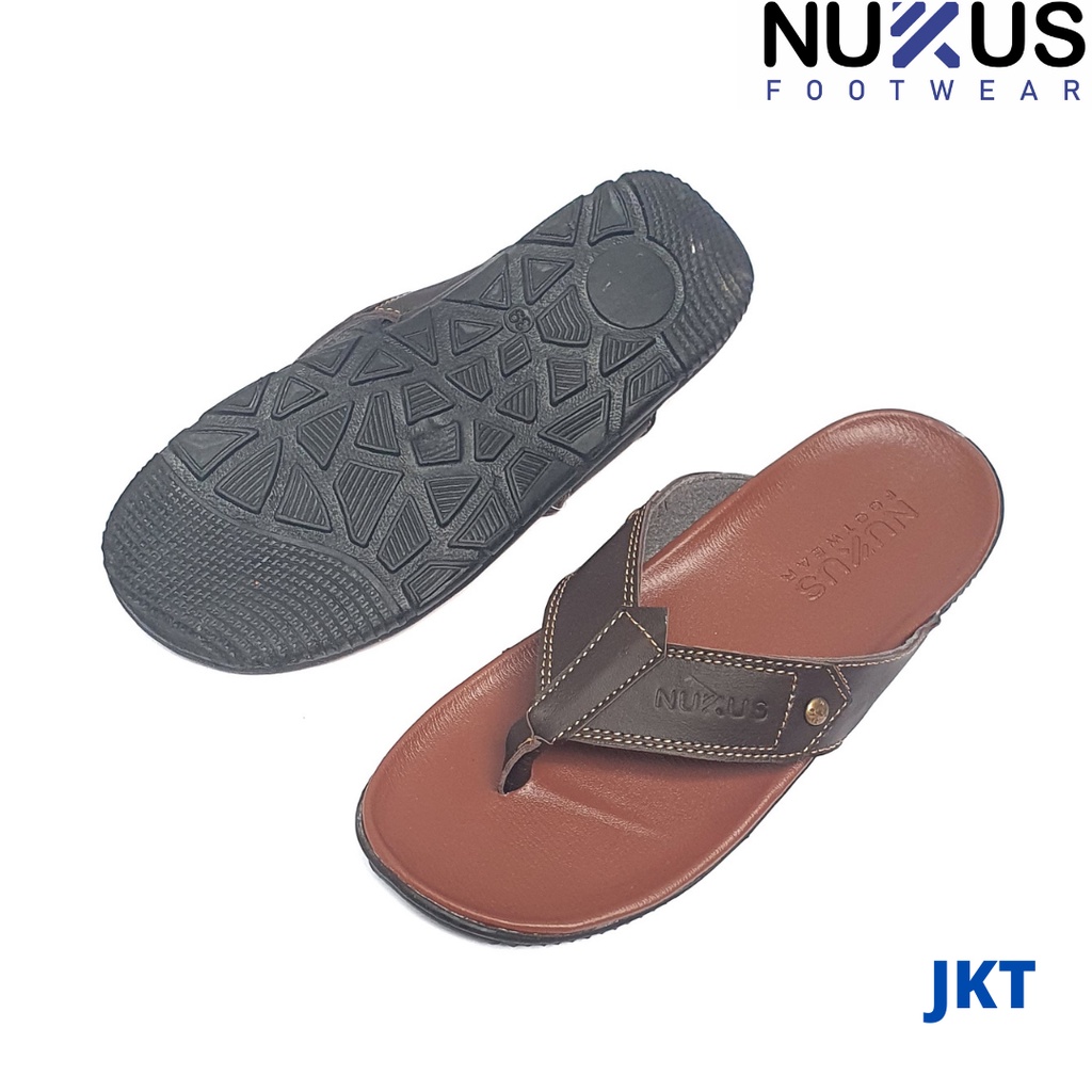 Nukus Sandal Pria Kulit Beli 1 Dapat 2