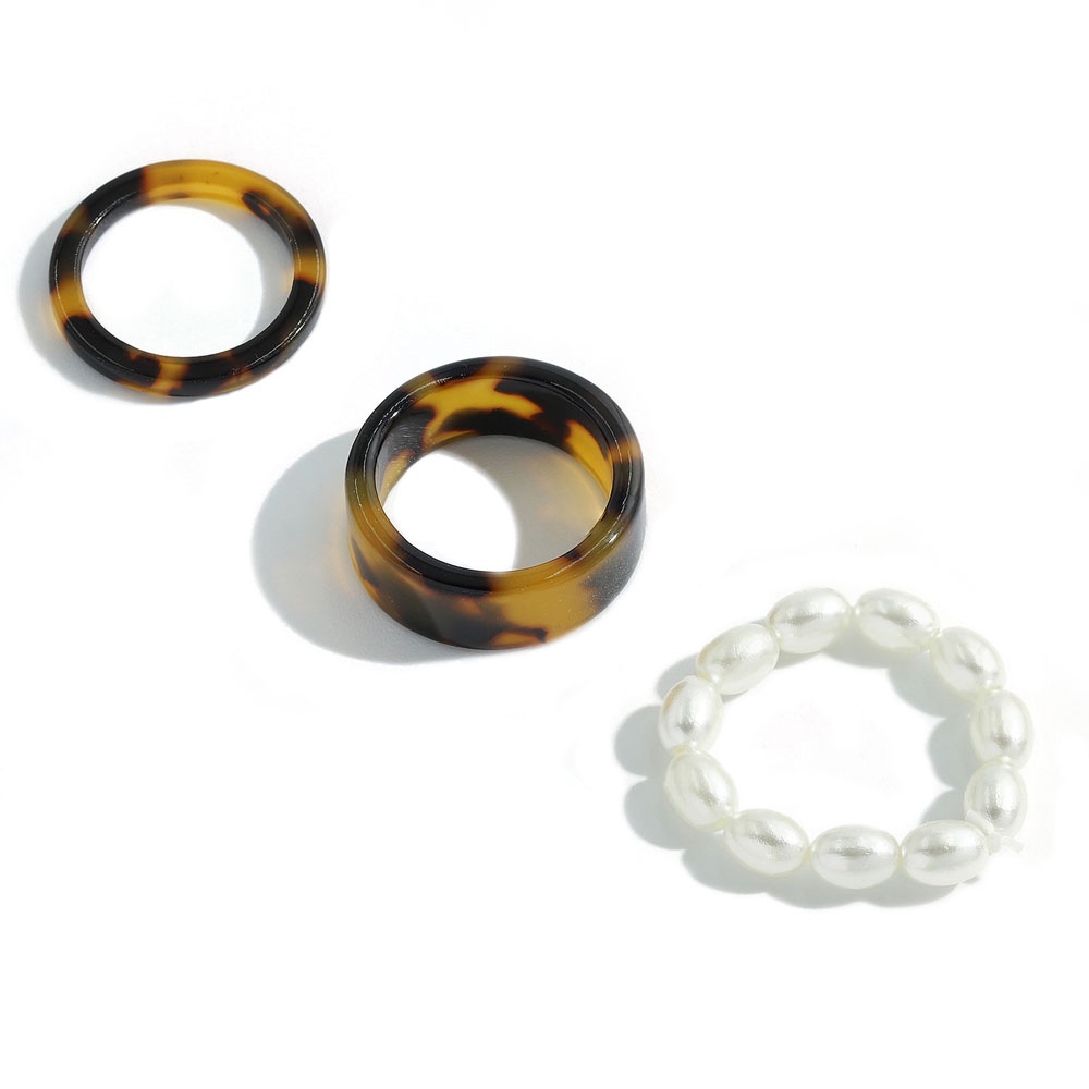 MXBEAUTY Friend Gifts Joint Ring Set 2021 New Fashion Accessories Rings Pearl Party Jewelry Women Girls Korean Round Vintage Tail Ring