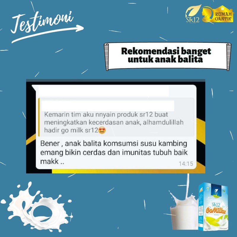 GOMILKU SR12 [GRATIS POUCH] SUSU KAMBING ETAWA KUALITAS PREMIUM GOAT MILK SUSU BUBUK TANPA GULA BPOM