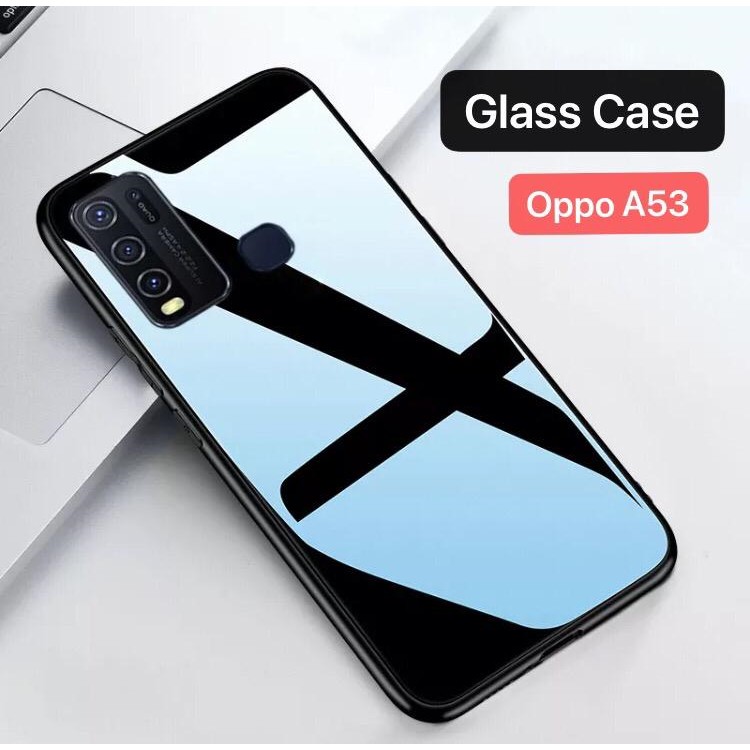 Case Oppo A33 A53 Leather Kulit Terbaru Soft Case Bening Mewah Plating Glass Miror Kaca Premium Ring