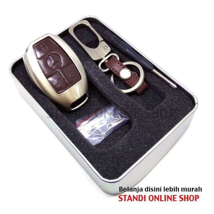 Sarung Kunci Remote Cover Smartkey Alloy Mercedes Benz Coklat