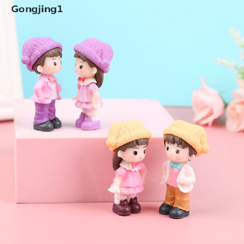 Gongjing1 1 Pasang Miniatur Pasangan Badut Romantis Untuk Dekorasi Rumah Boneka