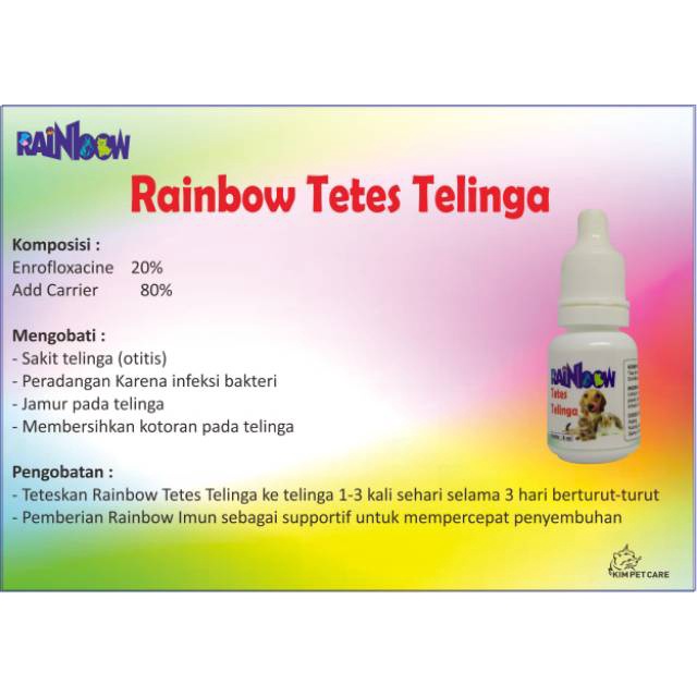 OBAT TETES TELINGA KUCING ANJING KELINCI RAINBOW TETES TELINGA