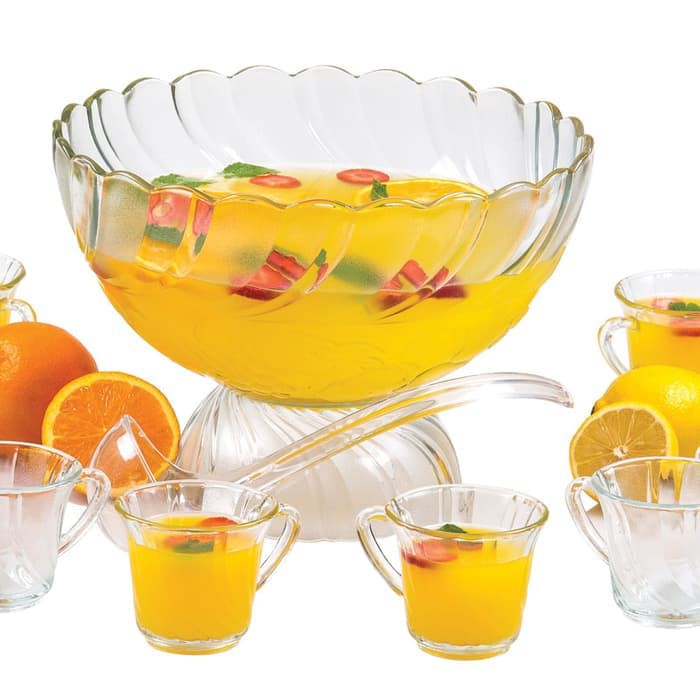 Punch Set / Paket Gelas Dan Mangkok Minuman / Gelas Jus / Mangkok Kaca