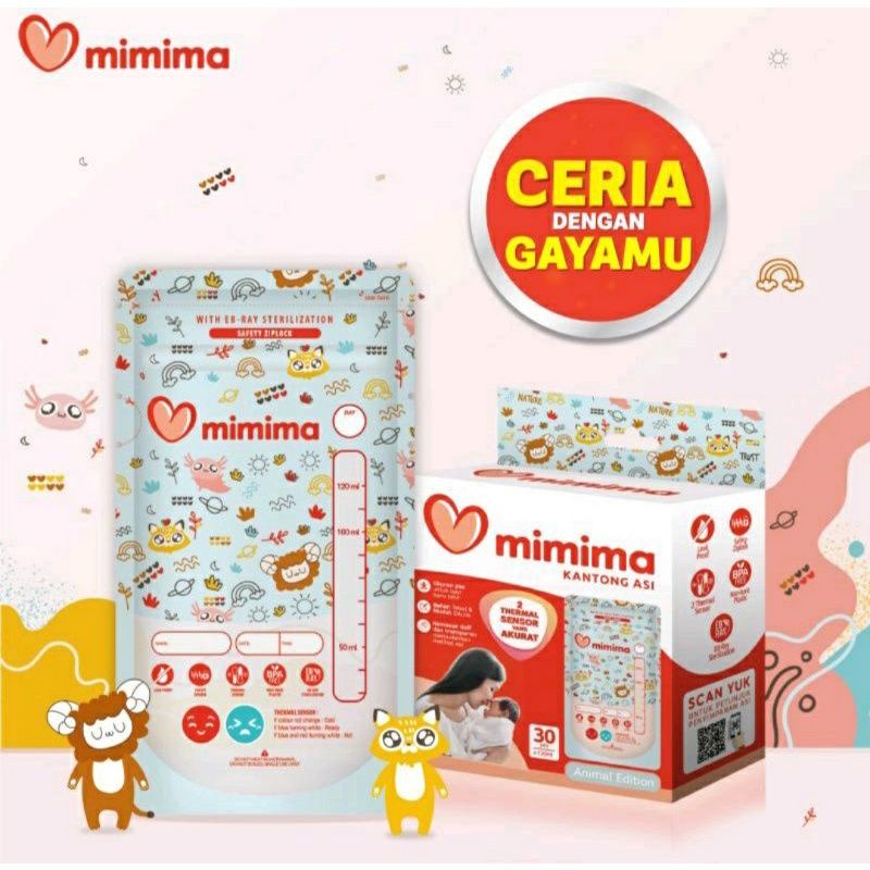 Mimima Kantong Asi 120ml isi 30Pc - Breastmilk BAG - Plastik Asi Steril BPA Free