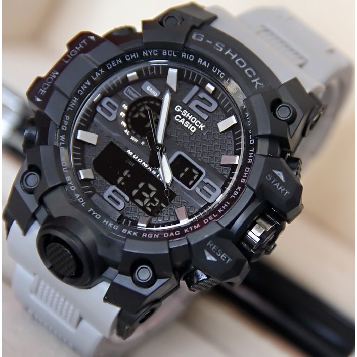 WATER RESIST G-Shock GWG 1000 Gshock Digital Double Time Rubber Jam Tangan Pria-Karet Abu