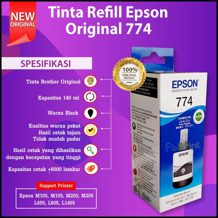 Tinta Epson Ink C13T774100 Original Ori Tinta 774 T7741 Printer L1455