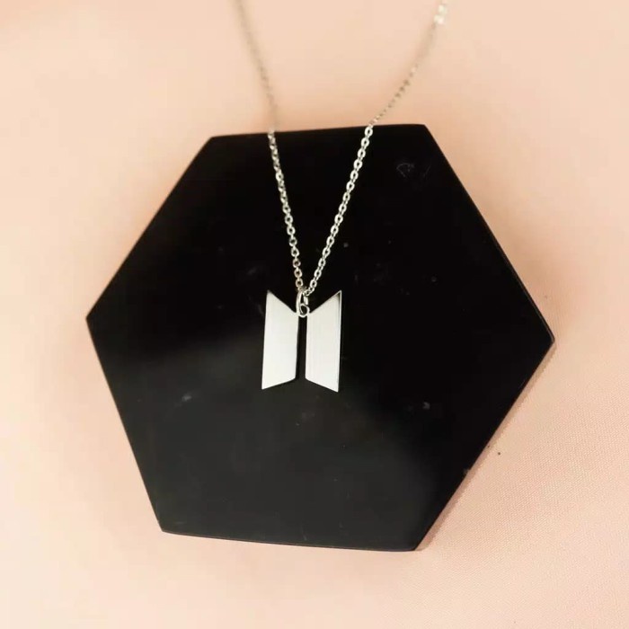 Kalung Logo BTS Versi 2 KPOP - Tanpa Ukir, 55cm
