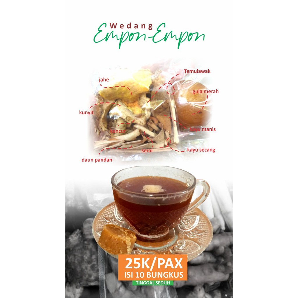 Empon empon - Wedang Jamu Tradisional Empon Bahan Aneka Rempah dan uwuh isi 10