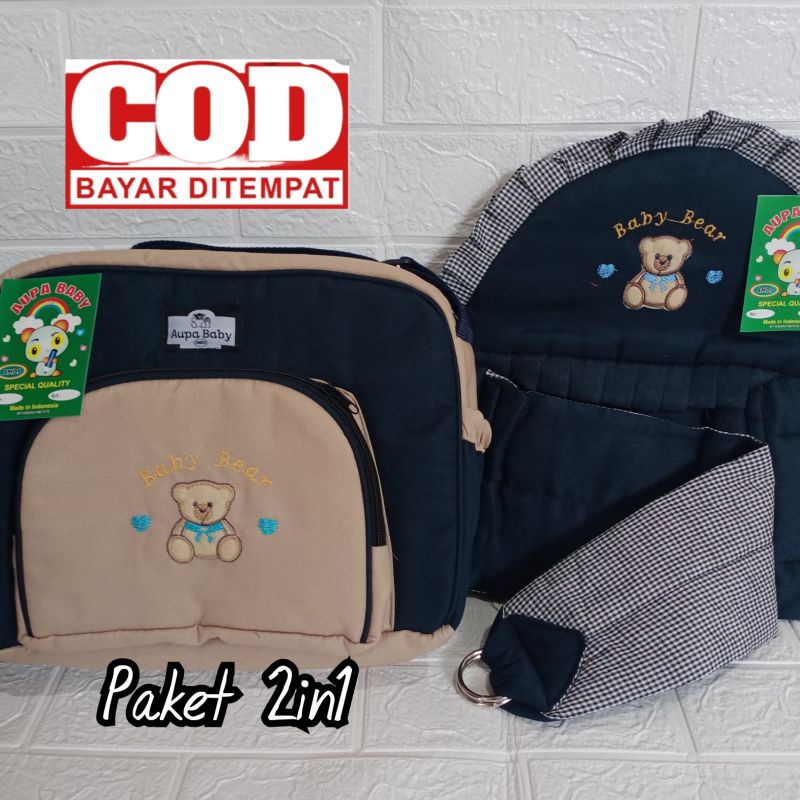 Paket gendongan Bayi topi bordel Dan tas Bayi MEDIUM