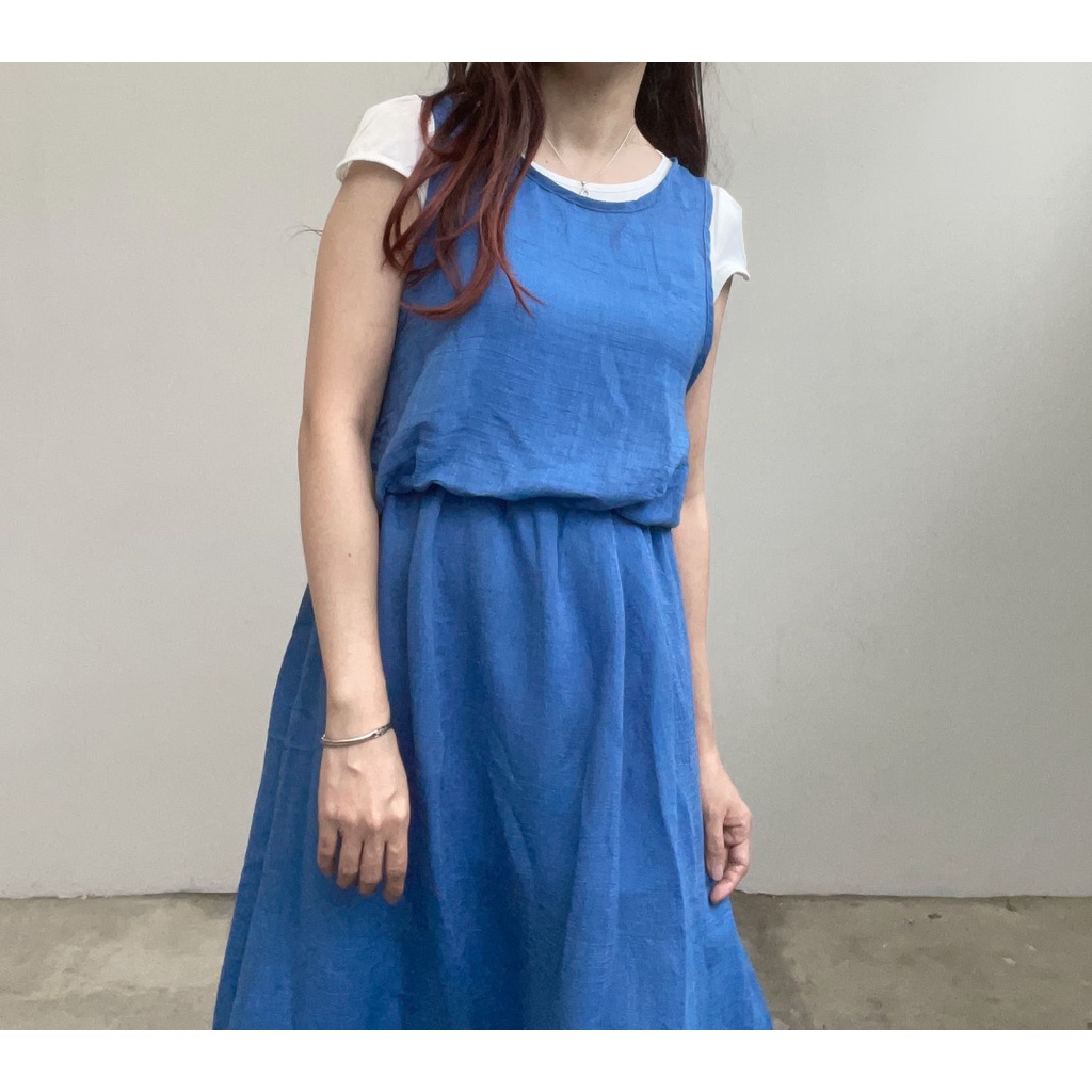 DS1151 - DRESS BASIC VOAL FLARE MODERN LUCU