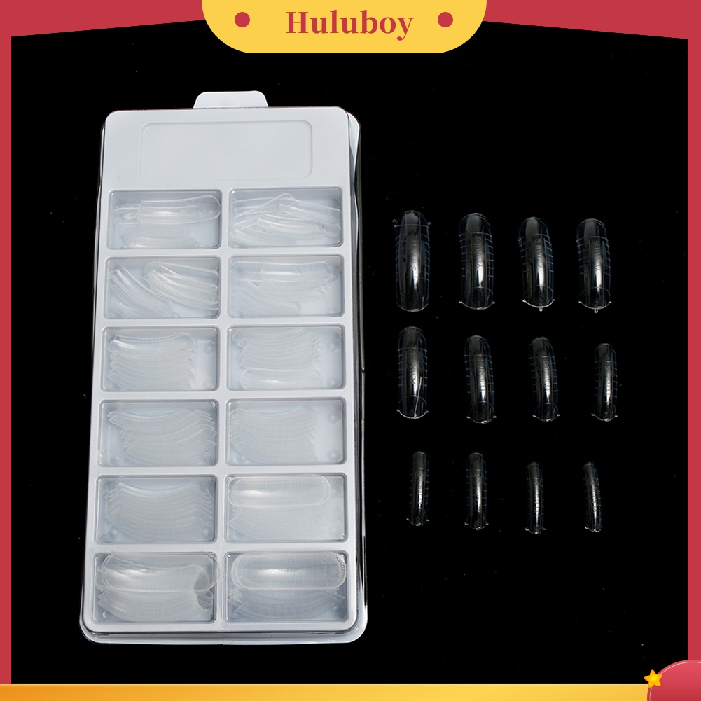 Huluboy Huluboy♡ 120pcs Cetakan Extension Kuku Akrilik UV Gel Dengan Garis