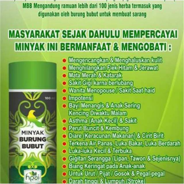 Minyak Herba Sinergi Mhs Hni Hpai Minyak Burung Bubut Solusi Herbal Mbb Shopee Indonesia