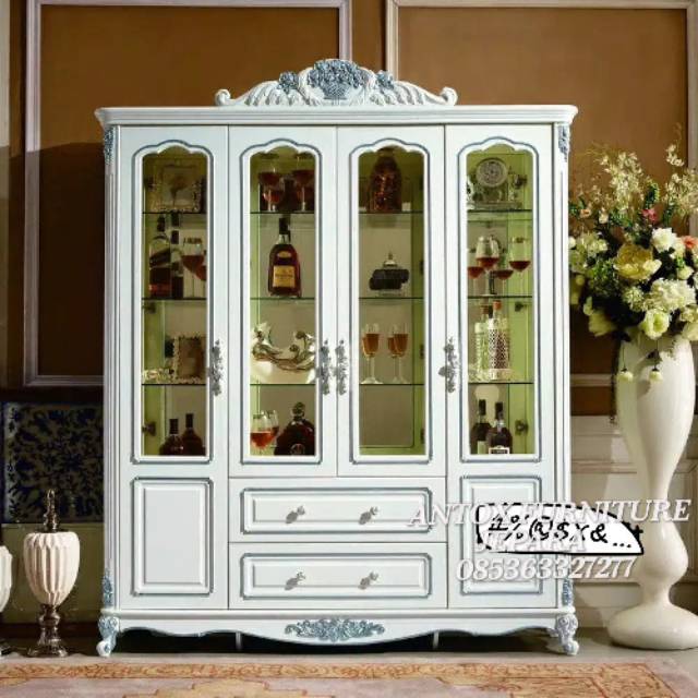 Lemari pajangan lemari hias mewah mebel Jepara
