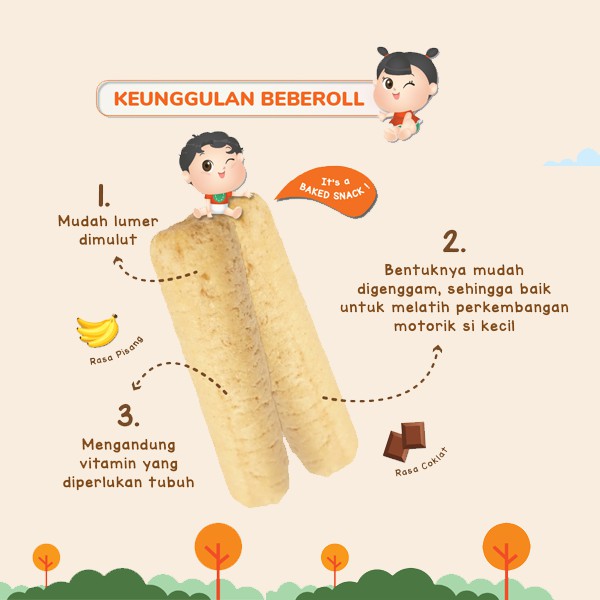 Yummy Bites Beberoll 40 gram / Snack Baby Roll 40 g / Cemilan Bayi 9 bulan +