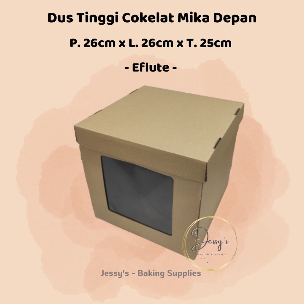

Dus Box Kotak Kue Cake Tinggi Eflute 26 x 26 x 25 Cokelat