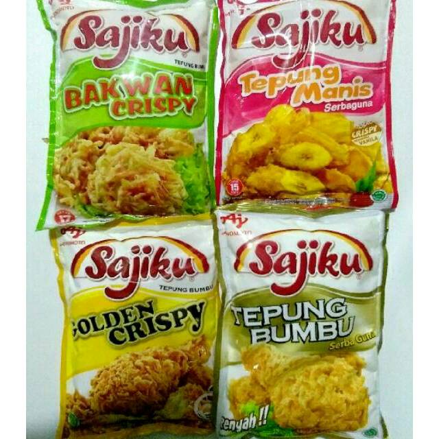 

AJINOMOTO Tepung Bumbu Sajiku Golden Crispy, Bakwan & Manis Serbaguna Pack 200gr