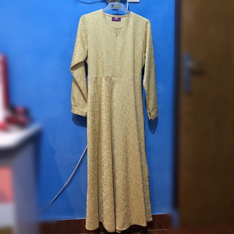 [PRELOVED] DRESS/GAUN GOLD ARIELCOLLECTION uk.20 || LONG DREAS GRADUATION PARTY WEDDING DLL