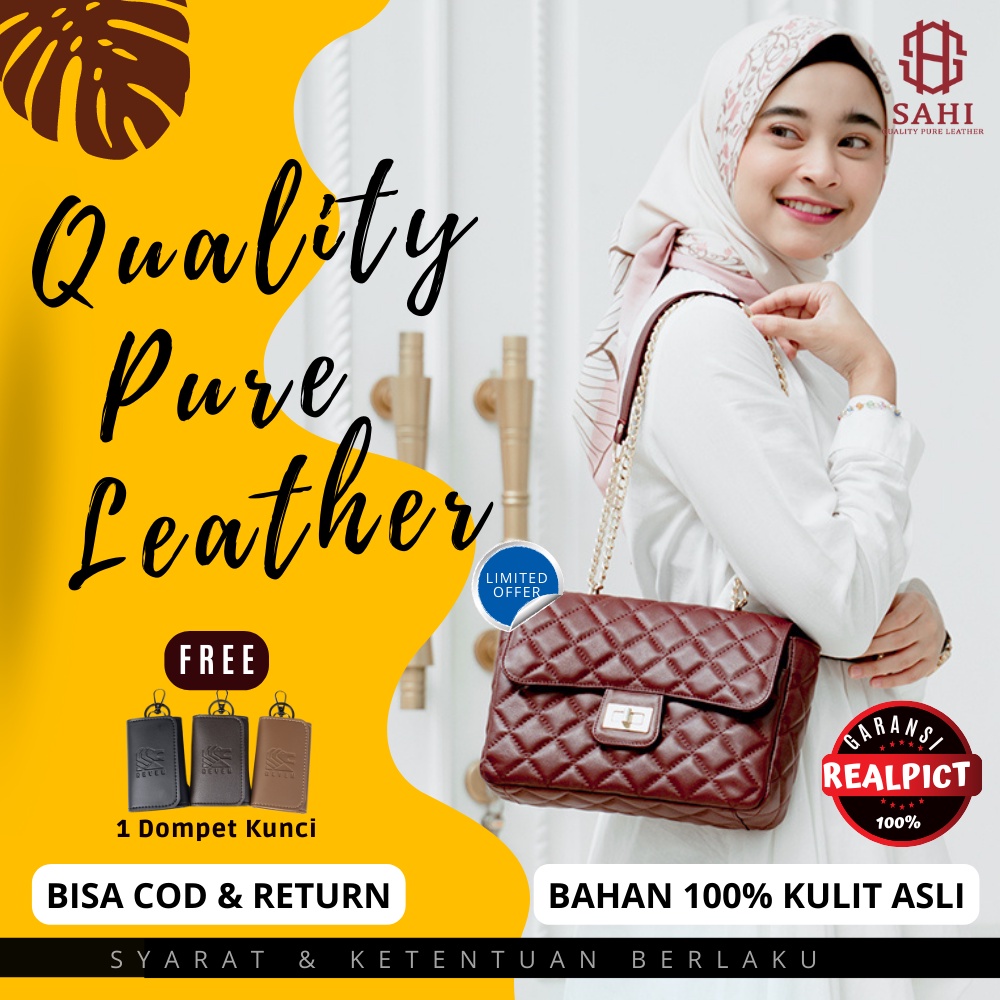 Tas Ibu Ibu Tas Pesta Kondangan Fashion Mewah Wanita Kulit Sapi Asli tas kulit asli wanita tas wanit