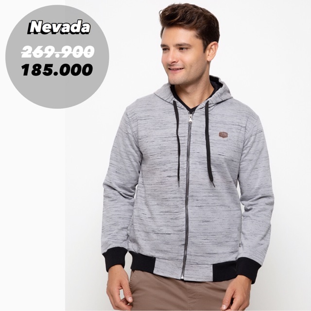 Jaket Hoodie Nevada Pria Misty Dark Grey