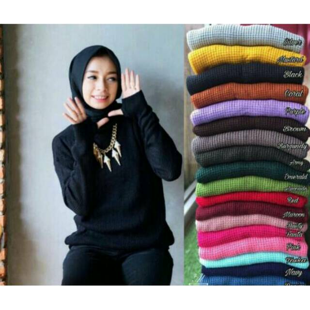 ROUNDHAND SWEATER RAJUT TEBAL 100%