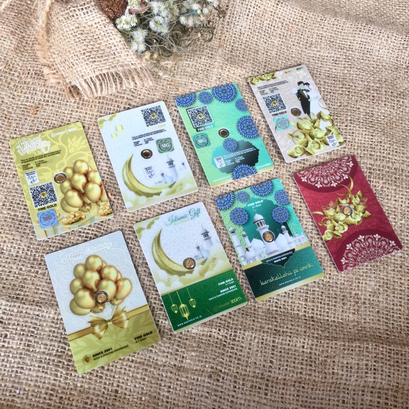 Minigold 0.1 gr logam mulia  mini gold gift series lebaran idul fitri  emas as murni 24k seris ulang