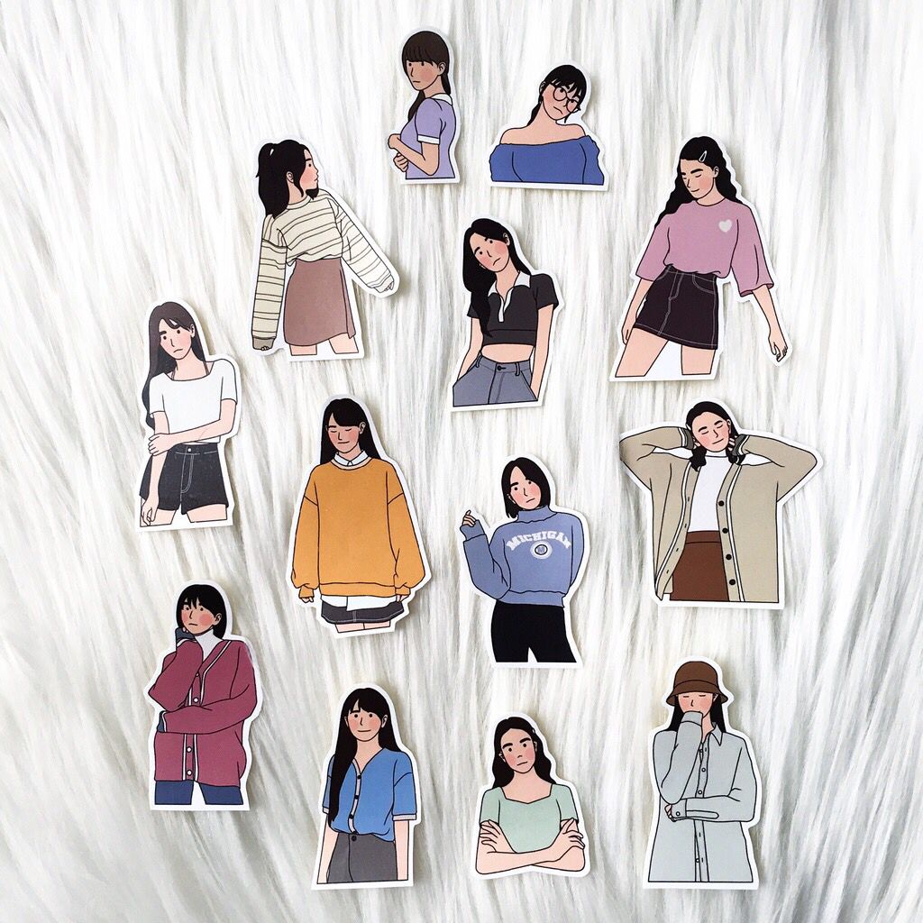 

LITTLE PLEASURE Korean Girl Sticker Pack / Stiker Die Cut