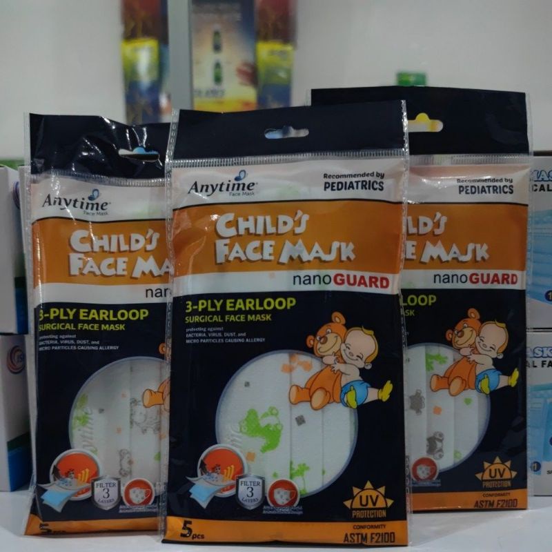 Masker Anytime child's Face Mask 5'S