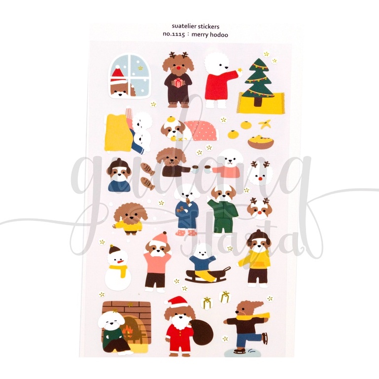 Stiker Merry Hodoo Dog Sticker Motif Hewan Lucu DIY Scrapbook GH 303081