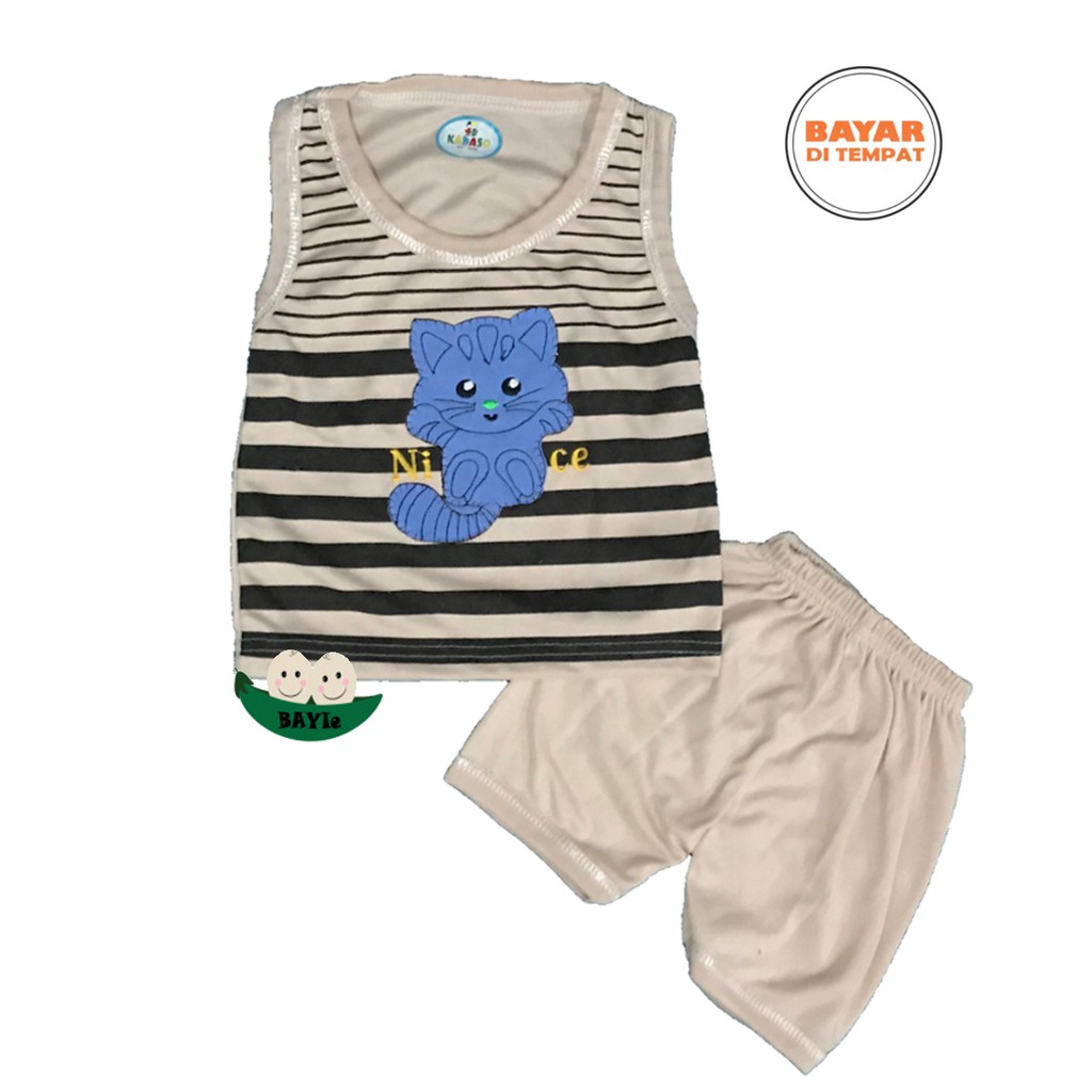 BAYIe - Setelan Kaos Oblong Singlet/KUTUNG Bayi/Anak  KADASO umur 0 - 12 bulan