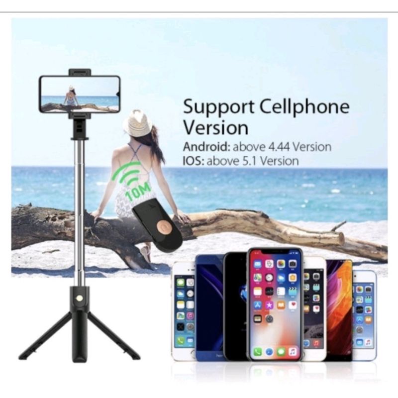 Tongsis Selfie Q07 Selfie Stick Non LED + Tripod Phonestand Premium