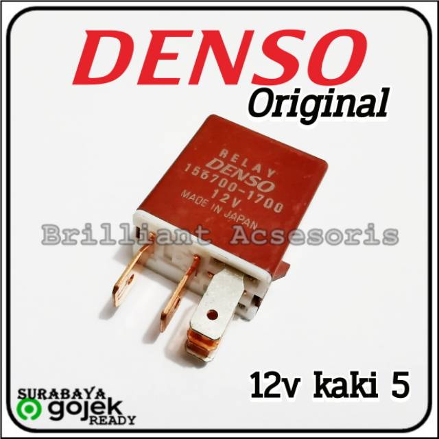 Relay DENSO Original - 12v kaki 4 Biru - 12v kaki 5 Coklat