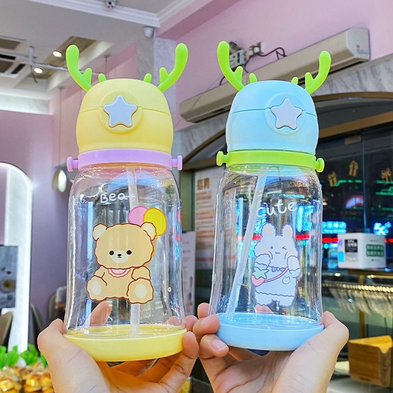 Botol Minum Tali Sedotan Tanduk Rusa / Botol Minum Anak 600 ml