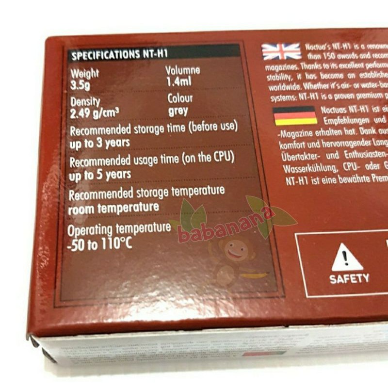 Noctua NT-H1 3.5g Original Thermal Paste Processor Pasta Prosesor nth1