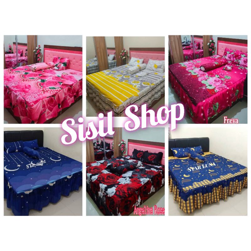 Sprei Rumbai Ukuran Kasur Queen No 2 160x200 Free Sarung Bantal 2 dan Guling 2