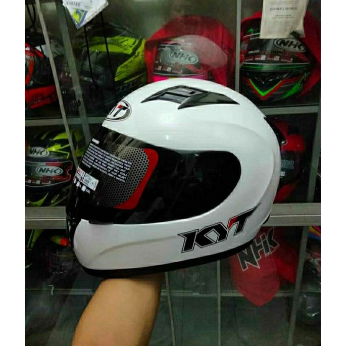 KYT R10 full face solid white putih polos