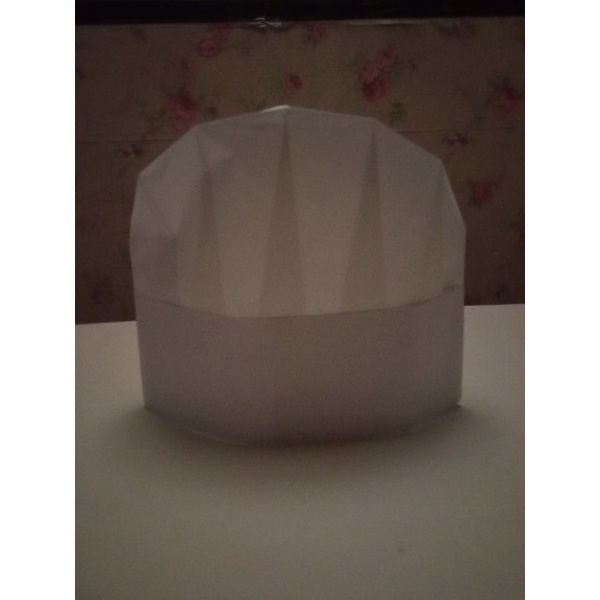 paper chef hat oval 20cm 10 pcs topi koki kertas oval