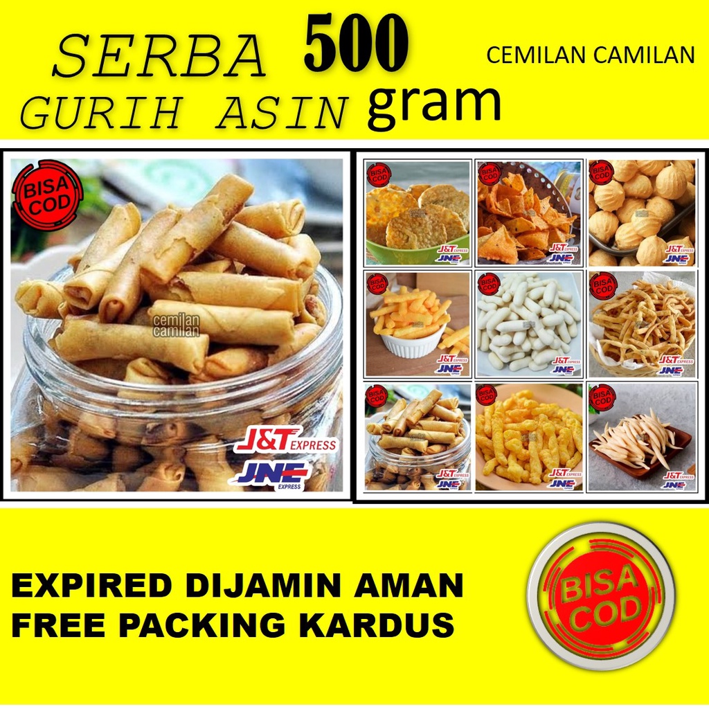 

COD Snack Kiloan Makanan Ringan 500 Gram Cemilan camilan snack zaman now jajanan jadul gurih asin