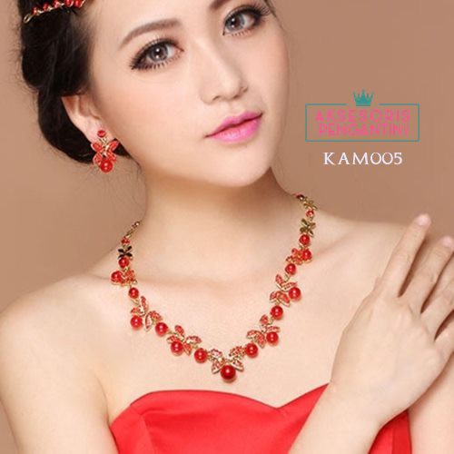 [PALING LARIS] AKSESORIS PENGANTIN SET KALUNG ANTING WEDDING WANITA KAM005