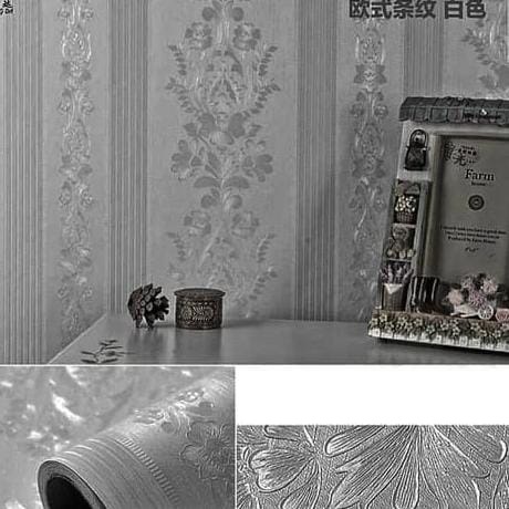 1 KG 2 ROLL Wallpaper Dinding motif LARIS  Elegant / Wallpaper Motif EMBOS Uk 45cm x 10/9 meter