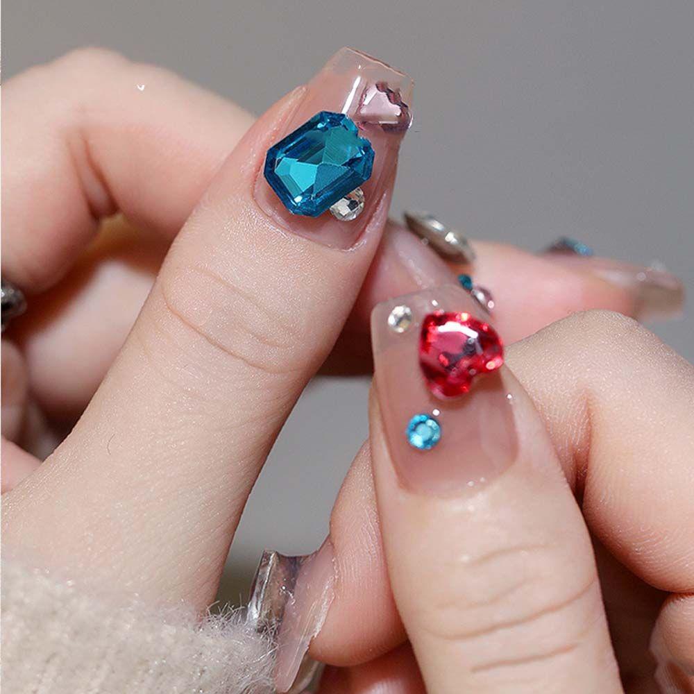 Dekorasi Nail Art Agustina Tips Kuku Mengkilap Halus Manikur Aksesoris Perhiasan Kuku Kristal Hiasan Kuku