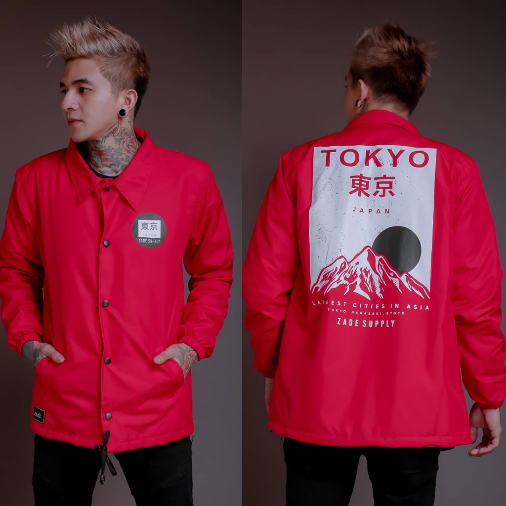 Coach Jacket ZADE Full Red Toky0  Original Distro Limited Edition