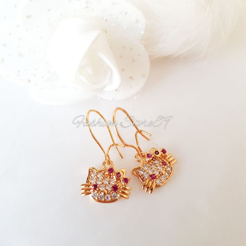 Anting Jurai Anak Dewasa Full Permata Perhiasan Impor lapis emas 18K