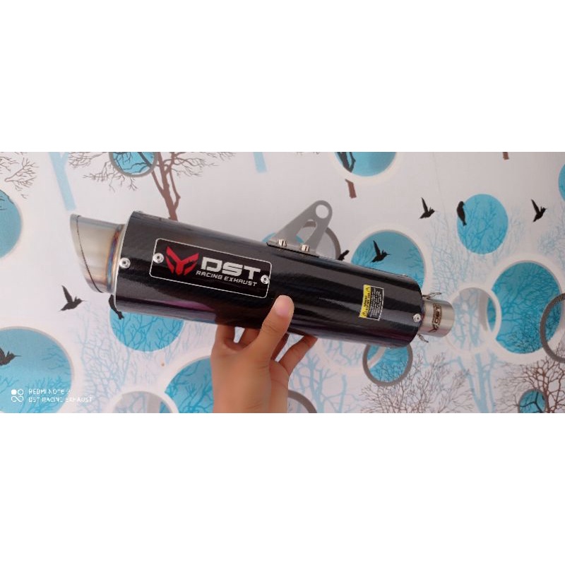 Knalpot racing original DST racing M1 long carbon inlet 38mm silincer only knalpot racing universal