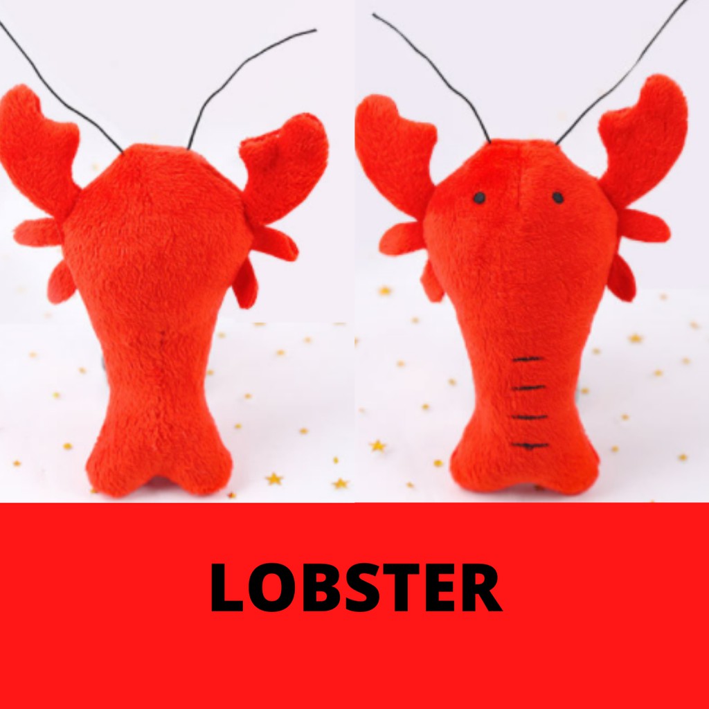 Mainan Gigit Boneka Gigitan Untuk Kucing dan Anjing / Pet Chew Plush Toy Bentuk Lobster dan Kepiting