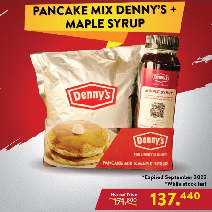 

PROMO! DENNY'S PANCAKE MIX 500g & SIGNATURE MAPLE SYRUP 250ml