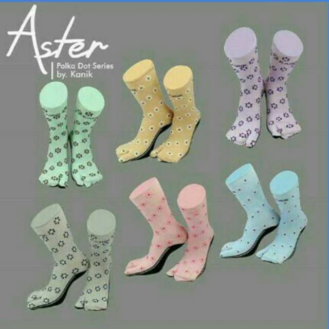 Kaos Kaki Wanita Murah / KANIK Sock Infinity Motif ASTER / Kaos Kaki Jempol Muslimah Panjang